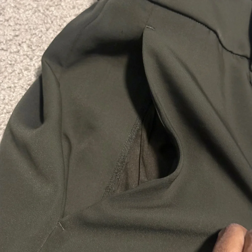 Vince Olive Green Wide Leg Trousers‎ High Waist Elastic Back Pants Womens XL